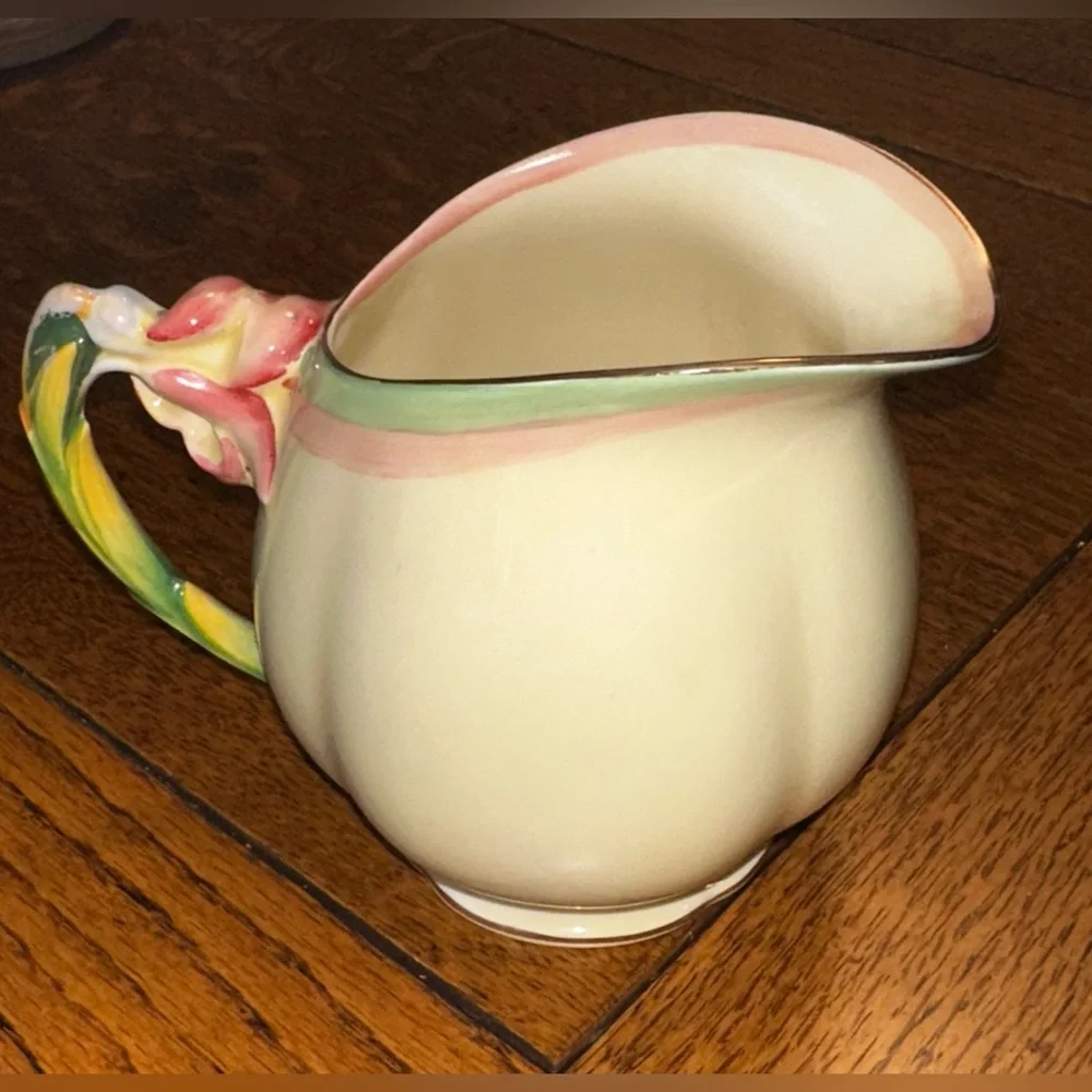 Antique Cream Milk Pitcher Royal Winton England Tiger Lily Molded Fine China